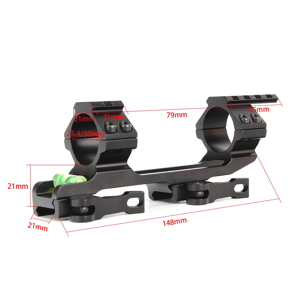 ohhunt QD 1 inch 30mm Rings Integral Hunting Scope Mount Picatinny Rail Ar15 Ak 47 Bracket for Optical Sight with Bubble Level (2)