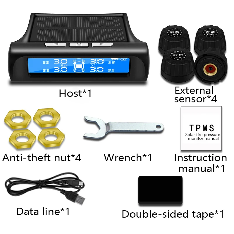 Новый солнечный датчик давления в шинах беспроводной Tpms внешний мониторинг