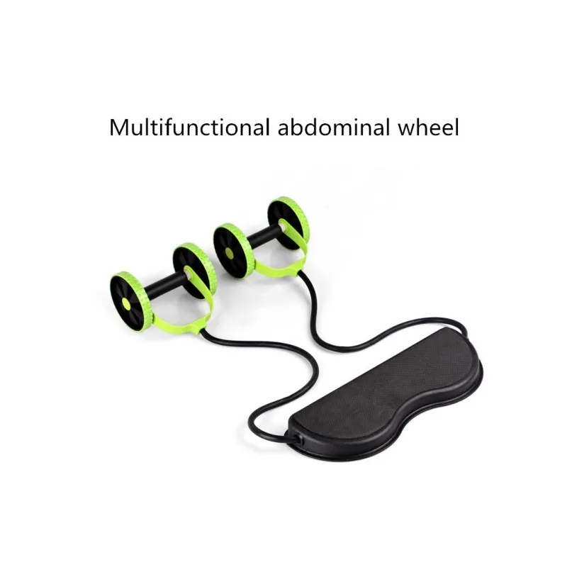 Outdoor Professional Multi function Chest Expander Double Wheel Abdominal Device Pull rope Health wheel Plastic Yoga Exercise 