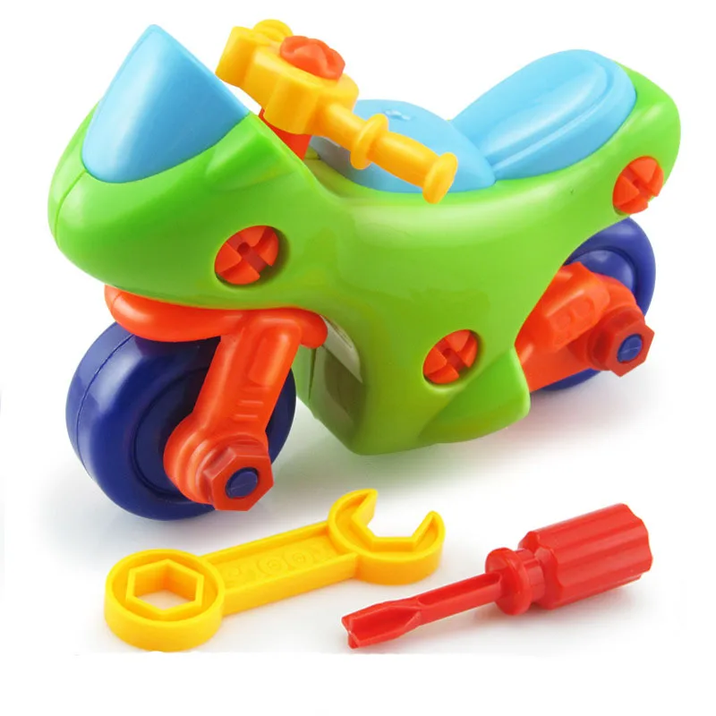 

Hot! Plastic 3D DIY Removable Combination Assembly Motorcycle Construction set Toys For Children Model Kits Educational Toys