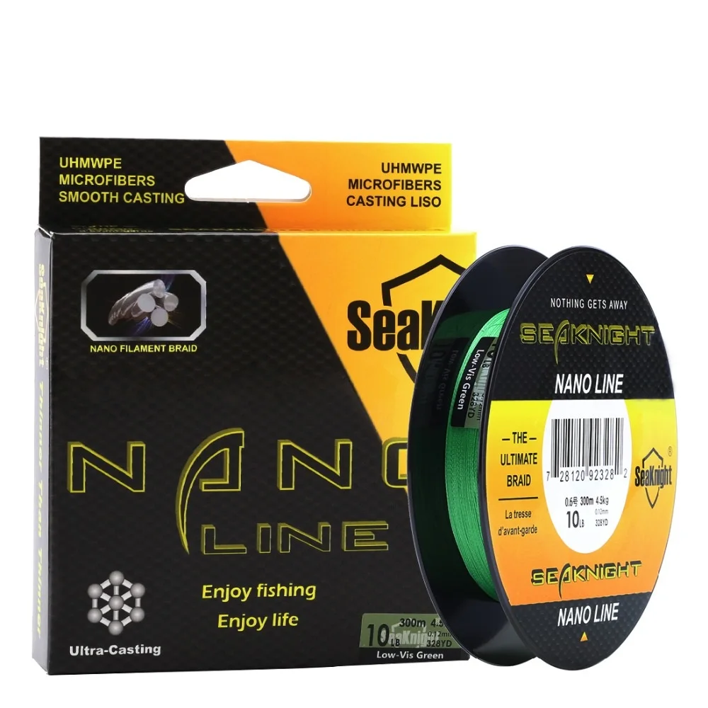 Леска плетеная рыболовная SeaKnight NANO 4 нити 300 м 330 ярдов 10lb 0 07 12 мм|Рыболовные лески| |