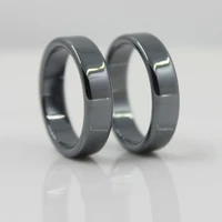 Fashion Jewelry Grade AAA Quality smooth 6 mm Width Flat Hematite Rings (1 Piece ) HR1002 2
