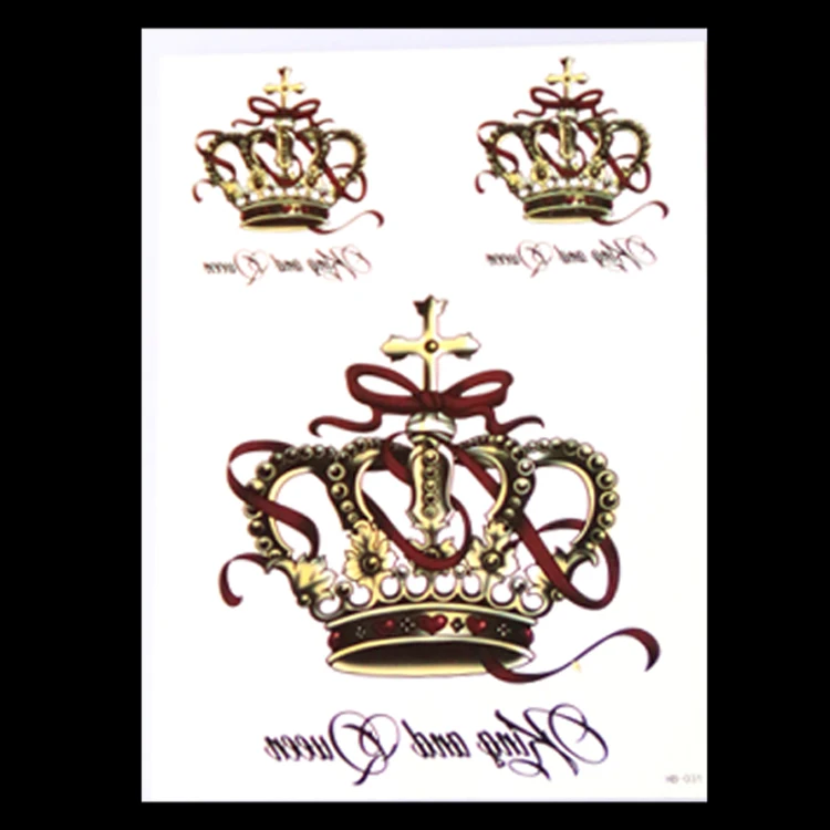 

2017 Direct Selling New Arrival 21 * 15cm Painted Body Art Tattoo Temporary Stickers Waterproof Disposable Imperial Crown Arm