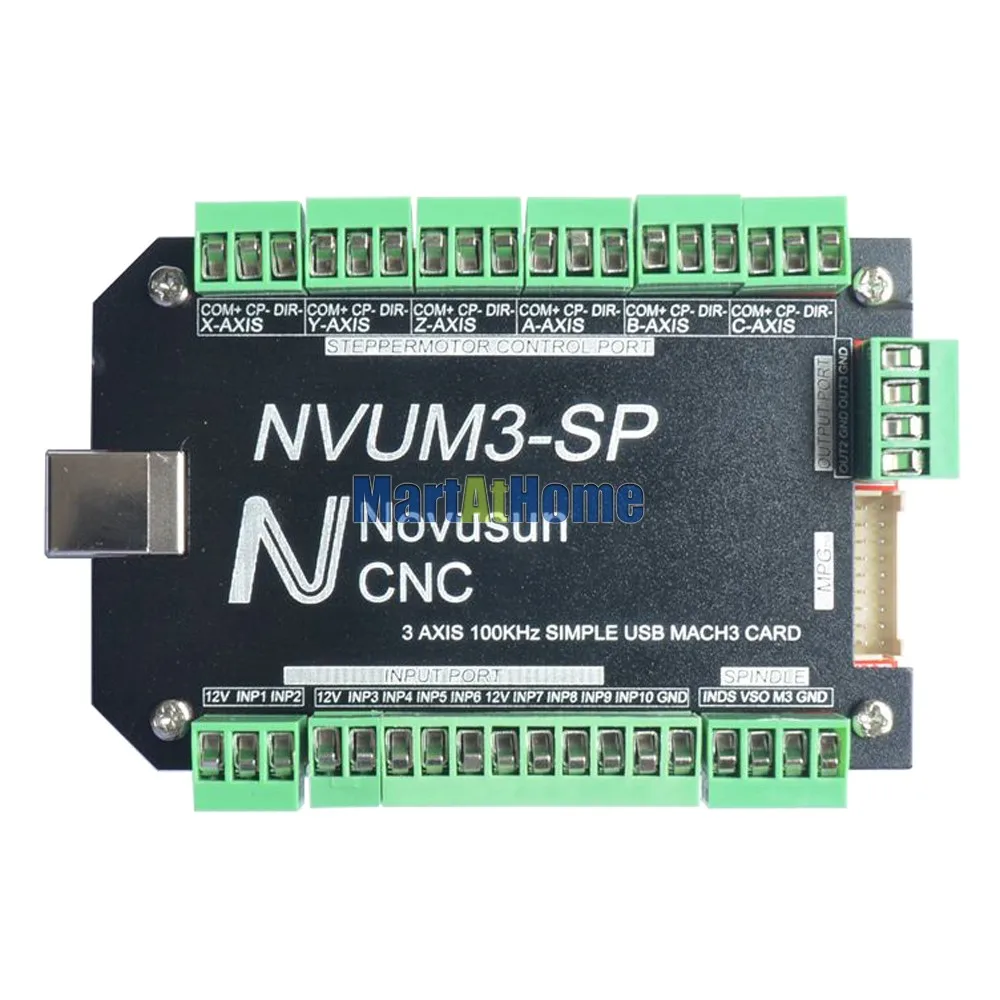 USB MACH3 Interface Board 6-Axis CNC Controller 100KHz f// Stepper Motor NVUM6-SP