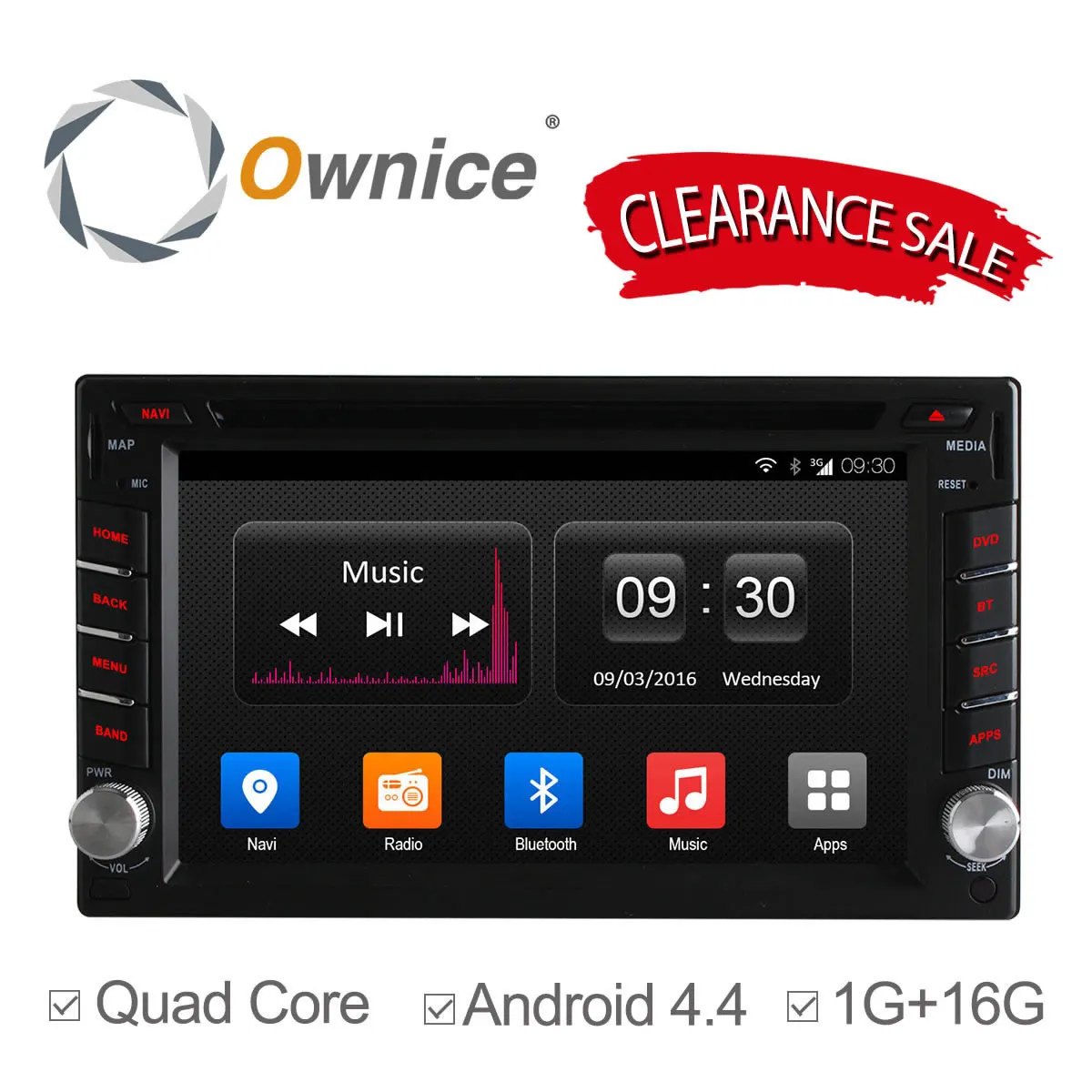 Ownice C300 4 ядра Android 4.4 Универсальный dvd-плеер автомобиля GPS Навигации 2Din стерео Радио