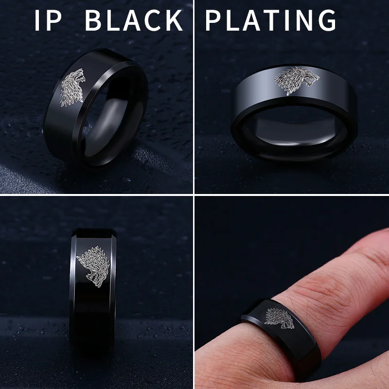 Beier 316L Stainless Steel nose viking wolf head Ring menAmulet Odin 's Symbol High Quality Wholesale Fashion jewelry LL001