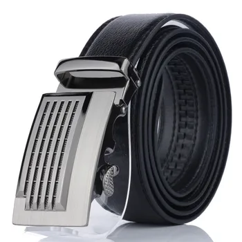 

2019 Brand Men's Belt Cow Leather Belts Brand Fashion Automatic Buckle Black Leather Belts for Men Strap Male leather belt 110cm