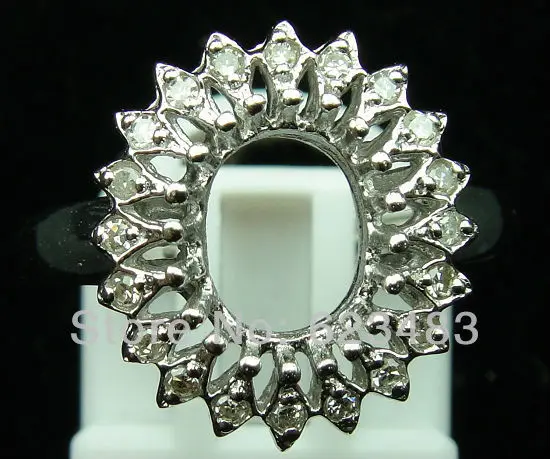 Овальная огранка 9x11 Solid 14 k белое золото натуральный алмаз полукрепление набор для церемонии помолвки кольцо