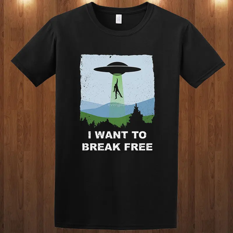 

Queen Freddie Mercury tee T-Shirt i want to break free X-files S-3XL 100% Cotton T Shirts Brand Clothing Tops Tees