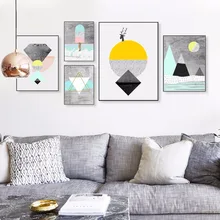 

Abstract Geometric Canvas Paintings Nordic Posters Prints Texture Shape Wall Art Vintage A4 Pictures For Living Room Home Decor