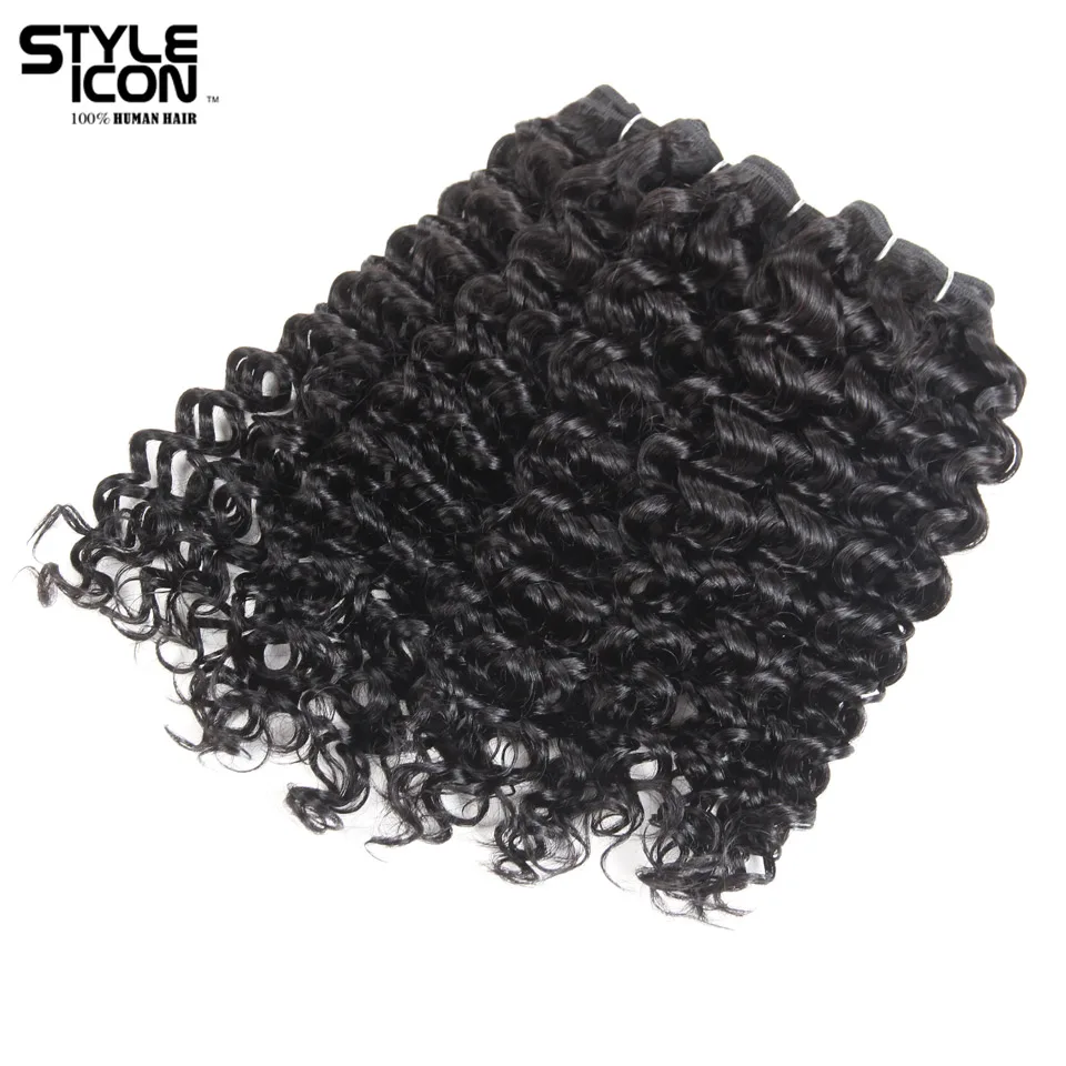Styleicon бразильские кудрявые волосы волнистые плетения 4 пучка сделки 190 г 1 упаковка человеческие волосы пучки не remy волосы для наращивания