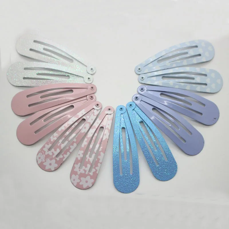 

Print and solid snap hair clips glitter hairpins colorful hair accessories children fashionable chrismas gifts wholesale