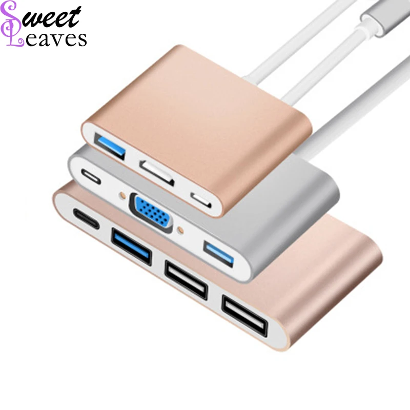 Тип C к HDMI кабели USB 3 0 адаптер VGA 4 К Thunder bolt для нового Macbook huawei P20 Pro Xiaomi | Электроника