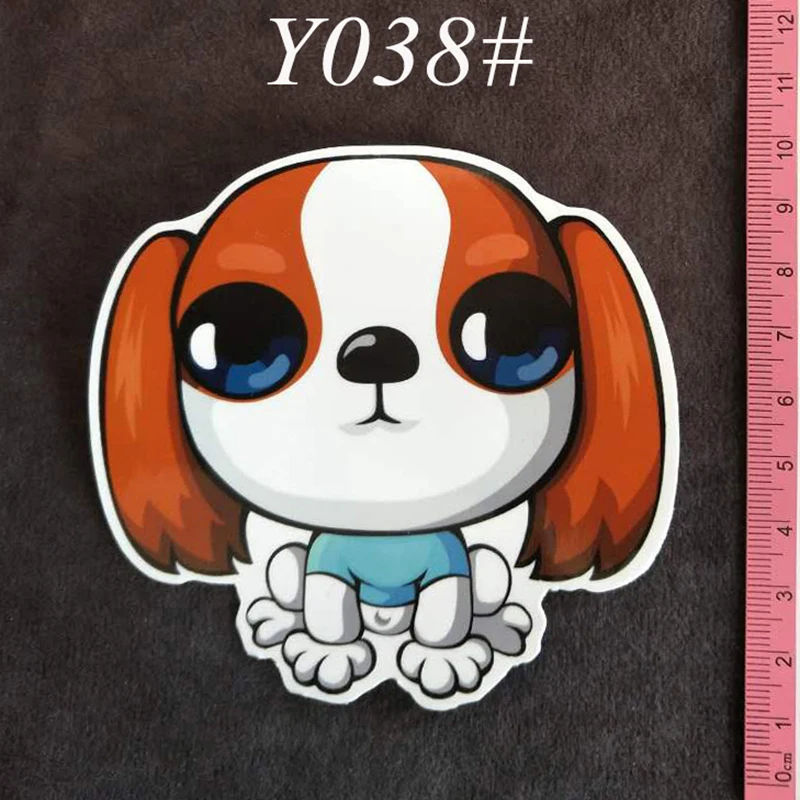 Y038# милые большие наклейки из ПВХ с рисунком собаки из мультфильма, Дорожный чемодан, настенные пеналы для велосипеда, телефона, раздвижная пластина, граффити, стиль, купить 3, получить 4