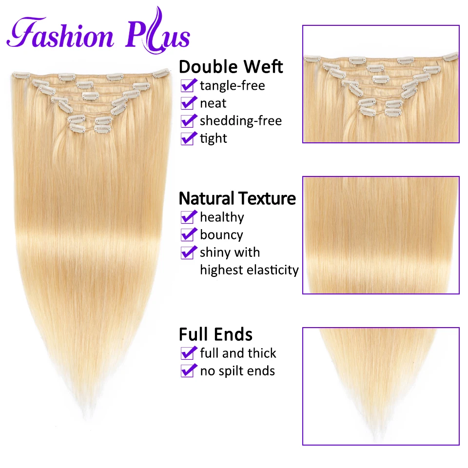 Мода плюс клип в человеческих волос для наращивания искусственные волосы одинаковой направленности прямые натуральные накладные волосы полная голова 7 шт./компл. 120 г 18-22 дюймов
