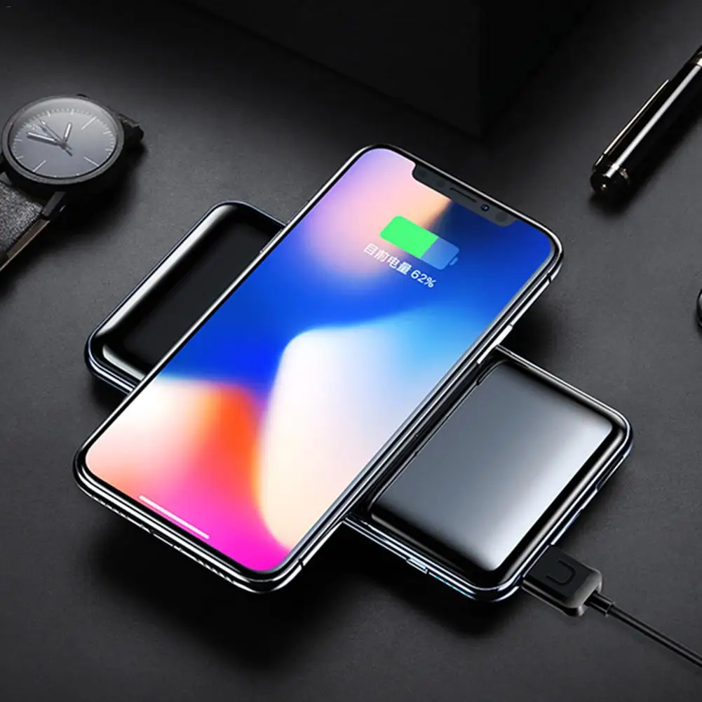 USAMS 5V 2A PB2 Type c micro USB Ports 10000mah Qi Wireless Charger LED Display Power Bank Built-in Wireless Charging Power Bank USAMS 5V 2A PB2 Type c micro USB Ports 10000mah Qi Wireless Charger LED Display Power Bank Built-in Wireless Charging Power Bank