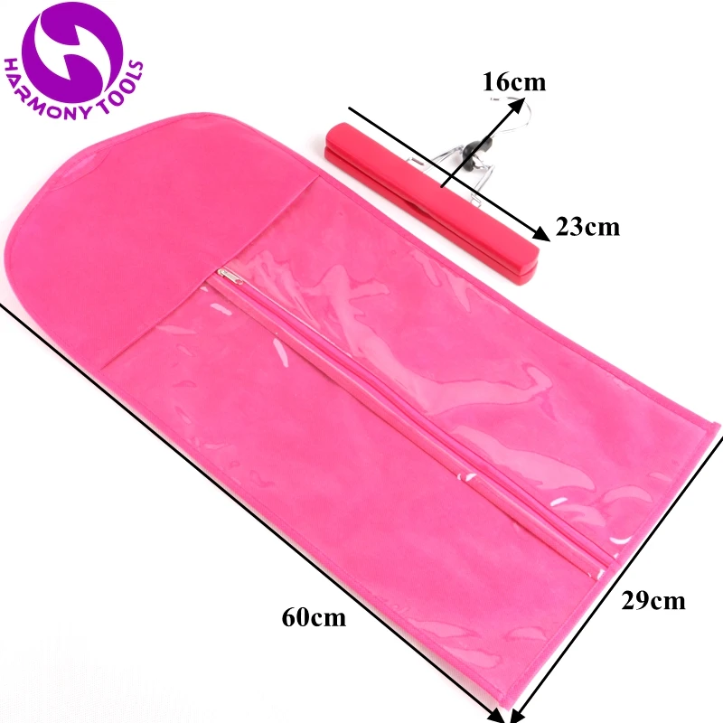 하모니 1 세트 분홍색, 검은 색 또는 흰색 머리카락 확장 포장 소송 케이스 가방에 대한 Weft 헤어 클립 염색 머리카락과 포니 테일