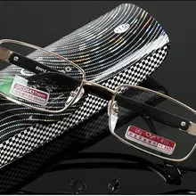 Leesbril покрытие очки для чтения Мода Бизнес анти усталость излучения линзы с Чехол+ 4,5+ 5+ 5,5+ 6+ 6,5+ 7+ 7,5+ 8 до+ 12