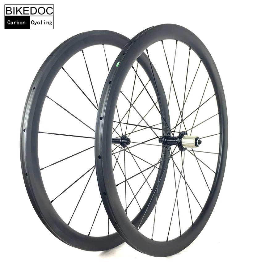 

BIKEDOC 700C Carbon Wheelset 38MM Ruedas Carbono Carretera Light Weight Road Carbon Wheels V Brake