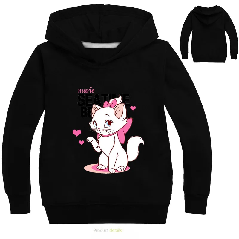 Свитшоты с принтом Marie Cat по низкой цене Зимние толстовки длинными рукавами для