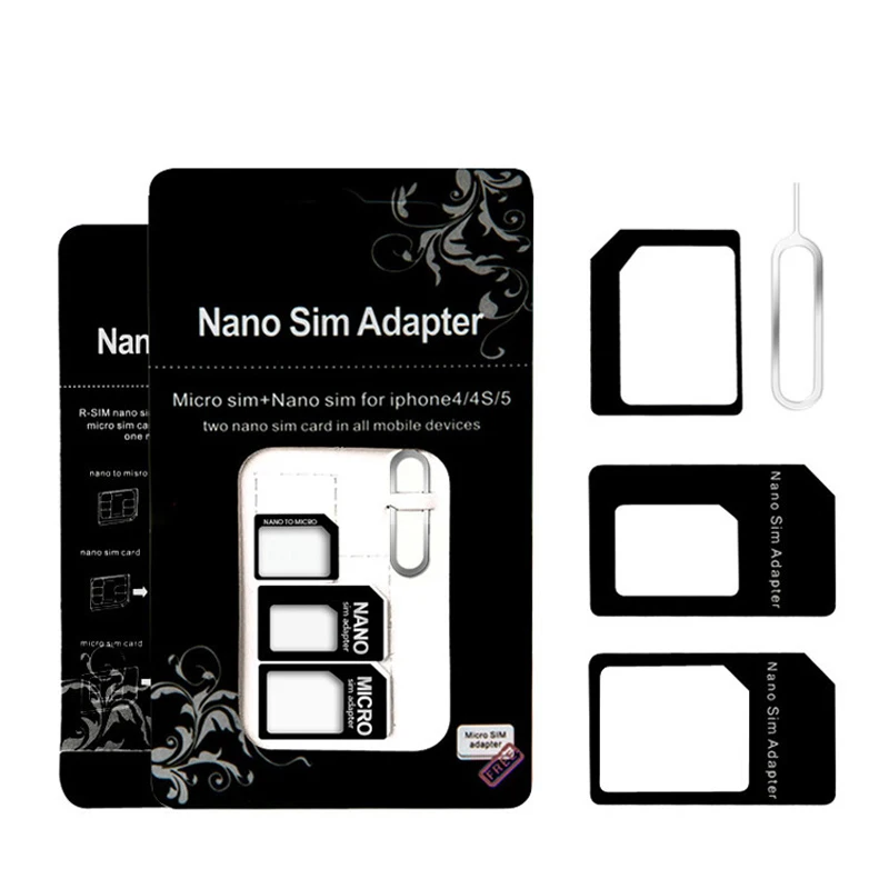 100 шт Преобразование Nano sim-карты в микро стандартный адаптер для iPhone7 5s 5 6 6s Plus SE 5C xiaomi 5 4 redmi 3 s 4 3 huawei honor 7 8