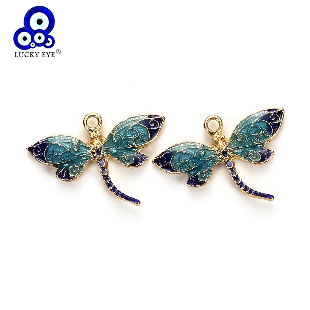 

Lucky Eye Drop Oil Dragonfly Charms Colorful Alloy Pendant For Bracelet Necklace Jewelry Findings Craft Handmade EY5053