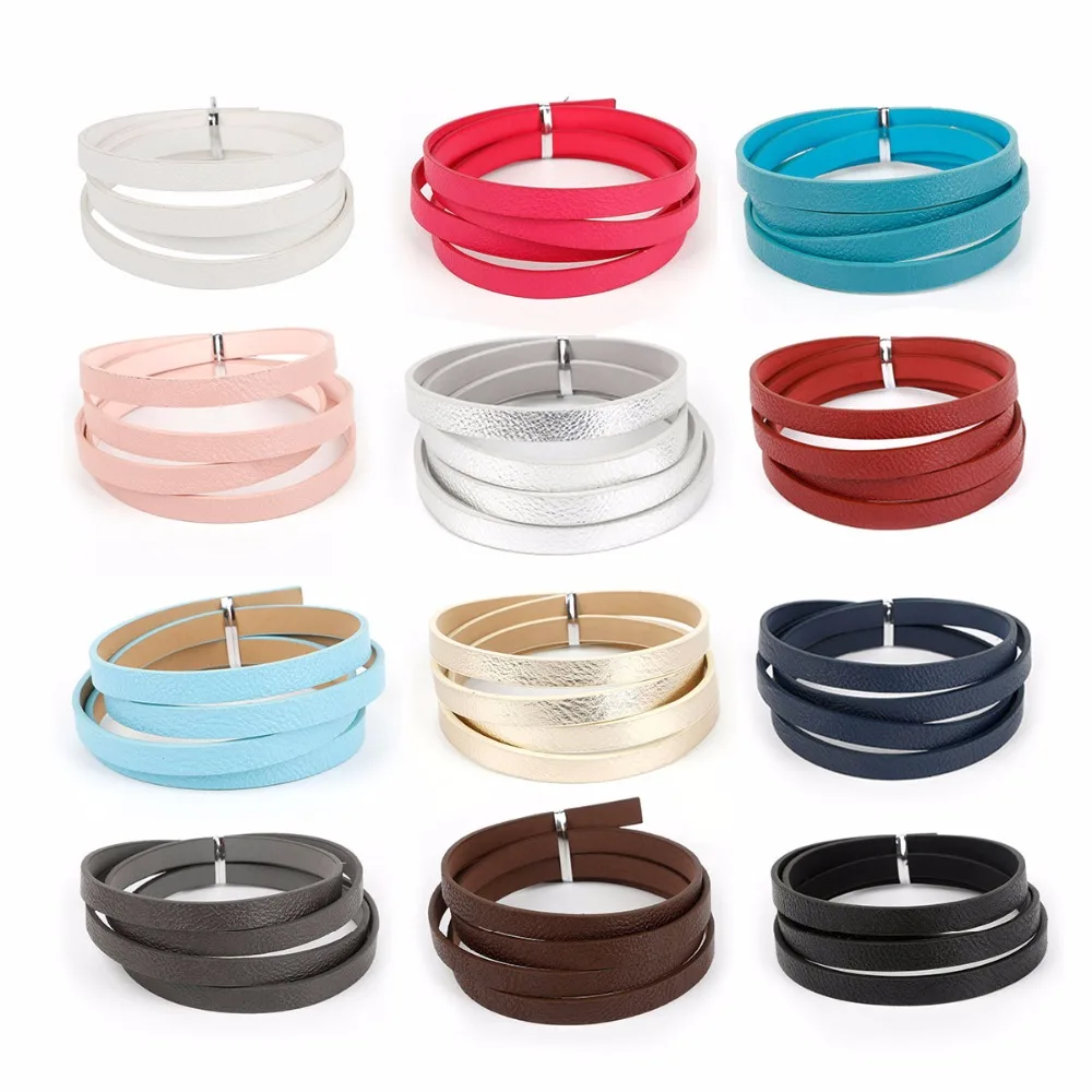 

New 1pcs Width 1cm length 100cm Flat PU Leather Cord & Rope for DIY Choker Necklace Bracelet Jewelry Making Trendy Accessories