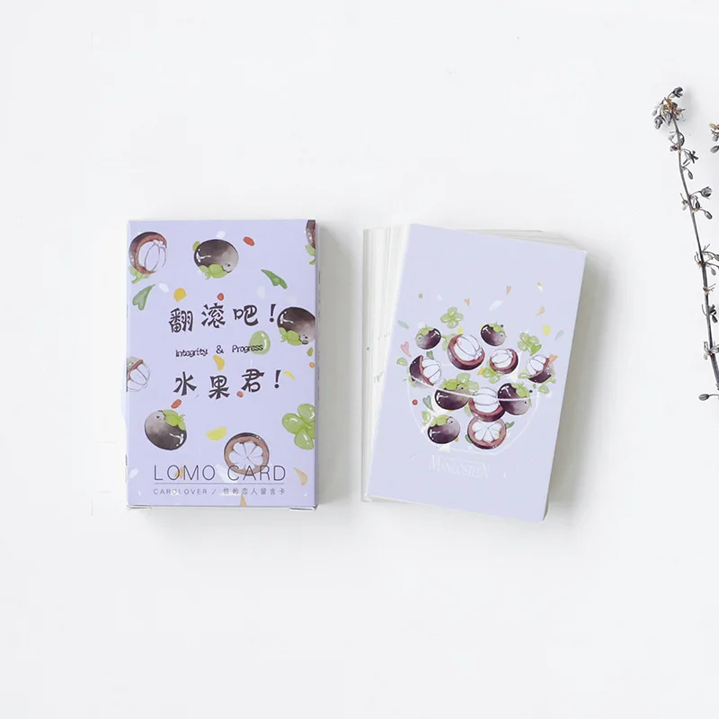 

28 Sheets/Set Creative Roll Over Mr Fruit Mini Greeting Card Postcard/Wish Card/Christmas And New Year Gifts