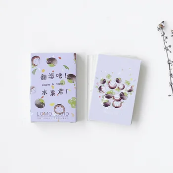 

28 Sheets/Set Creative Roll Over Mr Fruit Mini Greeting Card Postcard/Wish Card/Christmas And New Year Gifts