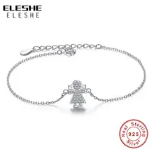 ELESHE, милые,, 925 пробы, серебряные, милые люди, шармы для девочек, браслеты, Кристалл, кубический циркон, браслет для женщин, вечерние, свадебные