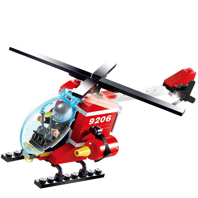 91pcs Fire Helicopter Blocks Bricks Building Block Sets Models legoing Educational font b Toys b font