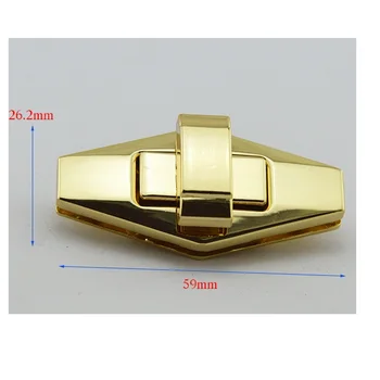

10pcs/lot Alloy metal bag lock buckle Bags Buckles Locks Hasps gold Tone brand women leather handbags clutch purse lock