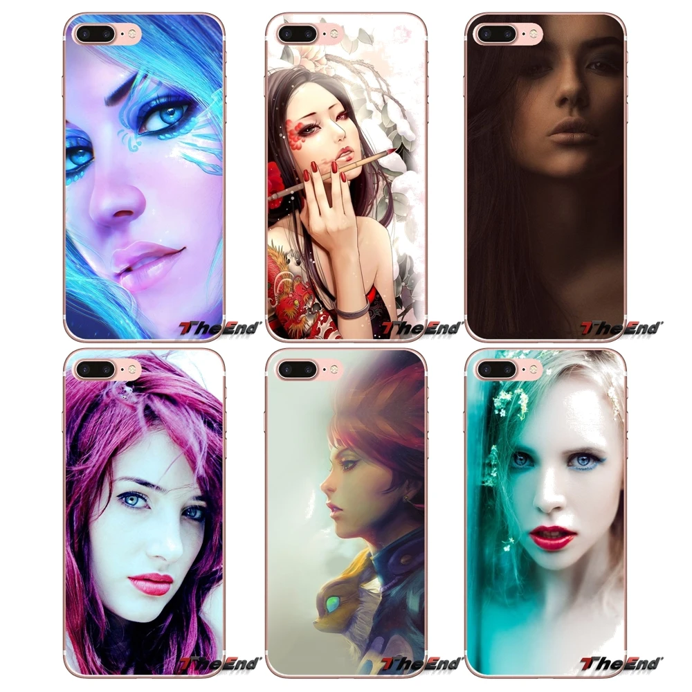Transparent TPU Shell Case For HTC U11 One M7 M8 A9 M9 M10 E9 Desire 630 530 626 628 816 820 Motorola G G2 G3 Woman Portrait Art | Мобильные