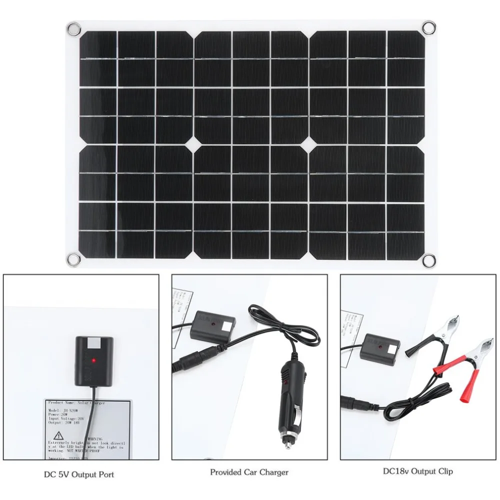 

20W High Power Monocrystalline Silicon Solar Panel Board Home Boat Caravan Use Solar Energy Power Battery Board