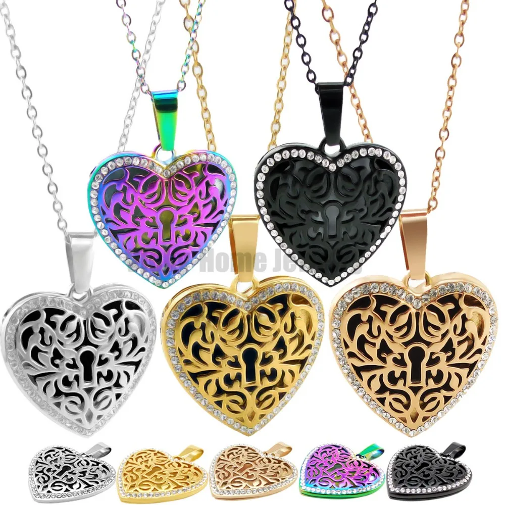 Chains As Gift! 31mm*28.5mm*6mm Lock Steel Essential Oils Cage Diffuser