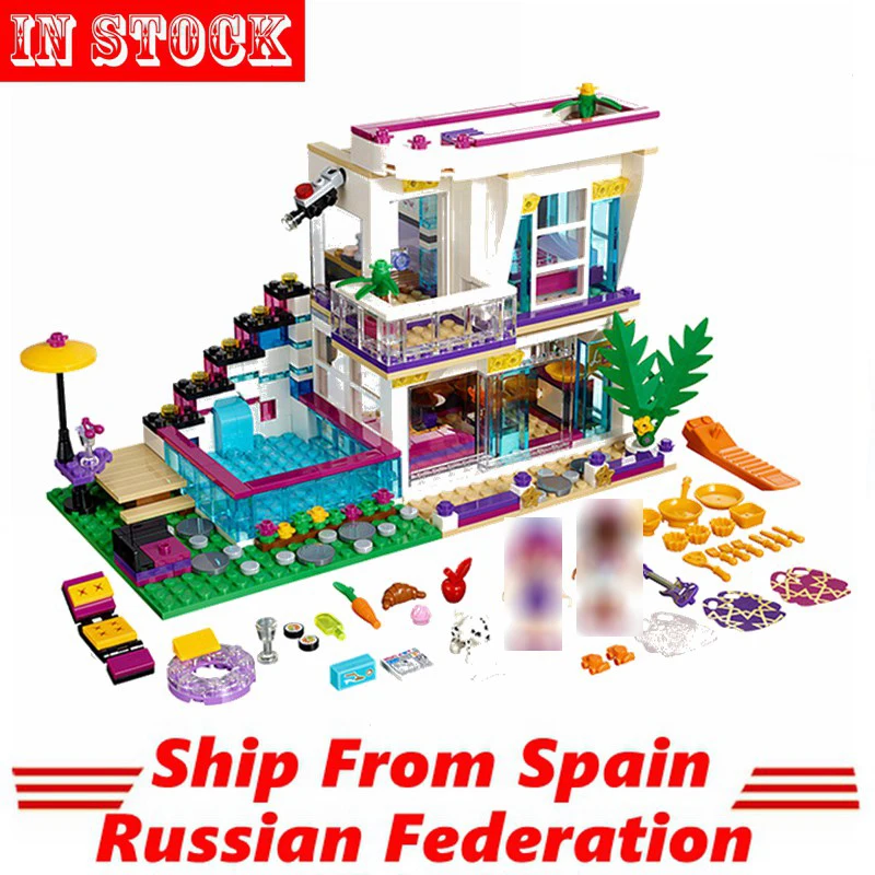 

Compatible Friends Pop Star Livi's House 644 Pcs Bricks Building Block Girl Series Toy For Children With Friend