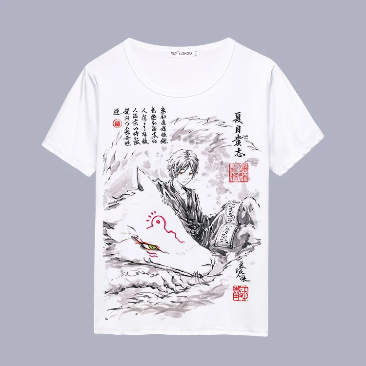 Футболка с рисунком из аниме Нацумэ Yuujinchou Нацумэ книга друзей Такаси Нацумэ принт короткий рукав белая футболка для взрослых и детей лето - Цвет: 8