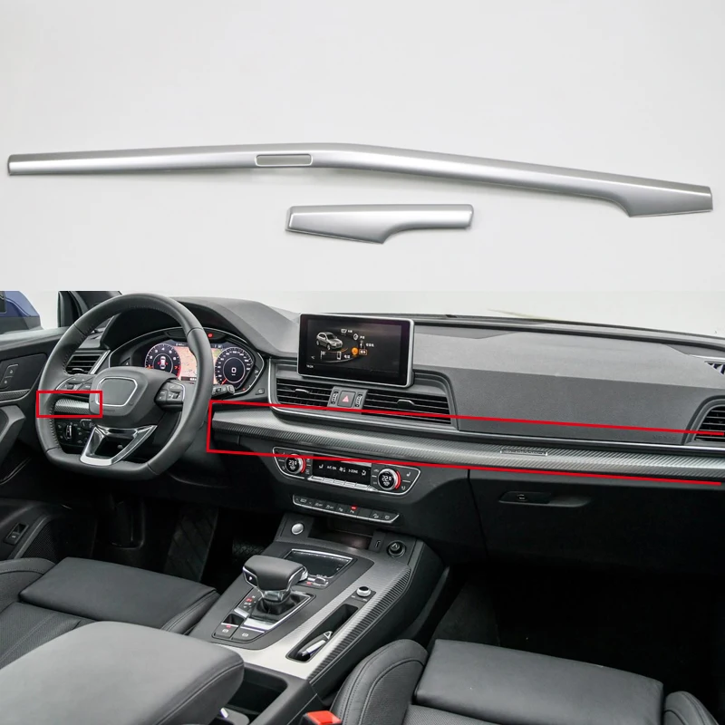 Левый руль! Для Audi Q5 АБС-пластиковый интерьерный центральная консоль на приборной панели украшения Обшивка отделкой 2 шт. стайлинга автомобилей