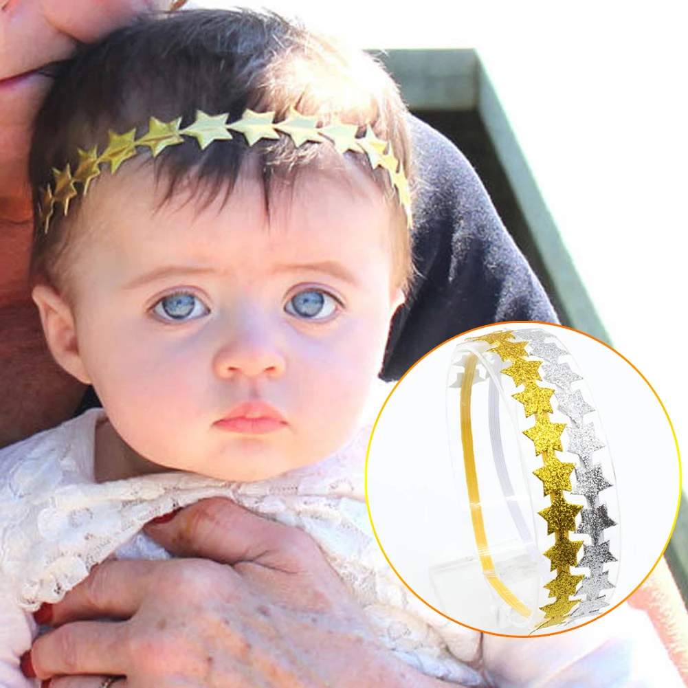 Infant Fashion Glitter Star Headband Kids Stretchable Hairband Girls