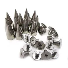 100 Sätze 13 MM Silber Gürtel Tasche Metall Kugel Spitzen-bolzen Punk Tasche Gürtel Schuhe Kleidung Lederhand Cone Niete DIY Verschiffen freies