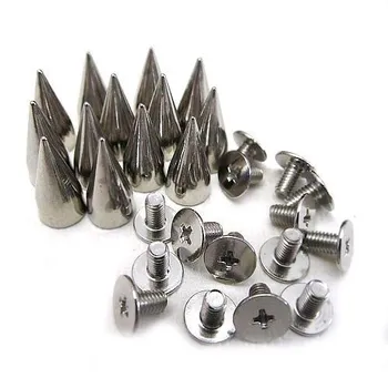 

100 Sets 13MM Silver Belt Bag Metal Bullet Spike Stud Punk Bag Belt Shoes Clothes Leathercraft Cone Rivet DIY Shipping Free
