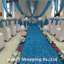 MHAIXM Новые 3/5/6/9 m Длина атласная ткань 3D розы проходу бегун брак ковер Шторы свадьба фон украшения