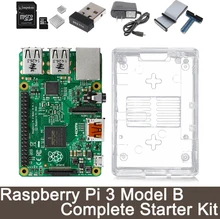Raspberry Pi 3 Model B Complete Starter Kit — Raspberry Pi 3 Model B / transparent case / 2.5A Power supply / Wifi Adapter