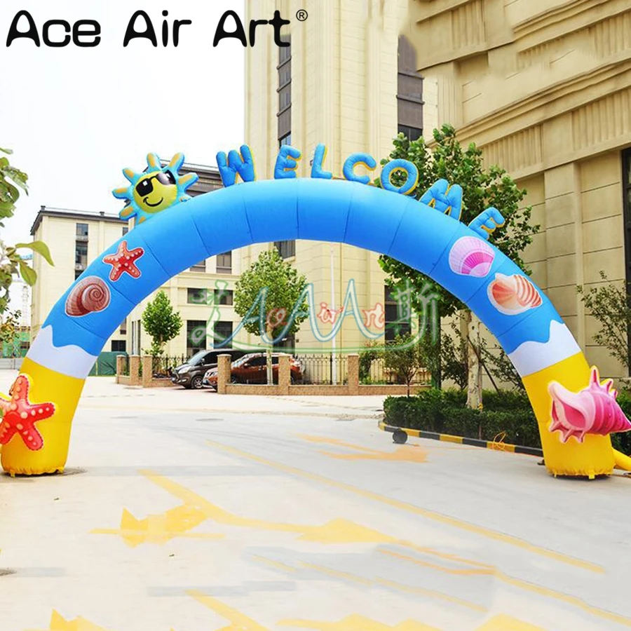 Colorful inflatable ocean arch, inflatable cartoon arch for