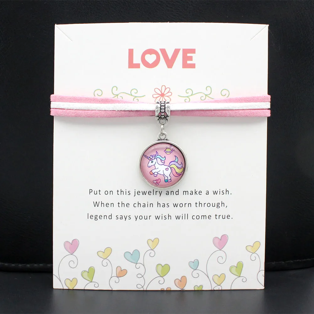 Новые модные браслеты с изображением единорога фламинго для женщин и мужчин браслет подарок ювелирной дружбы - Окраска металла: FK7492