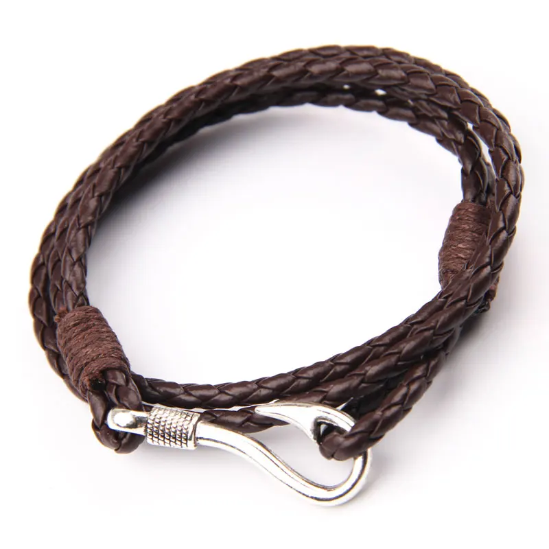 NIUYITID 40cm PU Leather Bracelet For Men Women Fashion Wristband Charm Braclet For Male Accessories Jewelry (4)