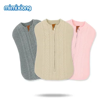 

2019 Solid Zipper Baby Sleeping Bag Kick-proof Muslin Blanket Startle-proof Newborn Baby Blankets Baby Blanket Kn Swaddle Wrap