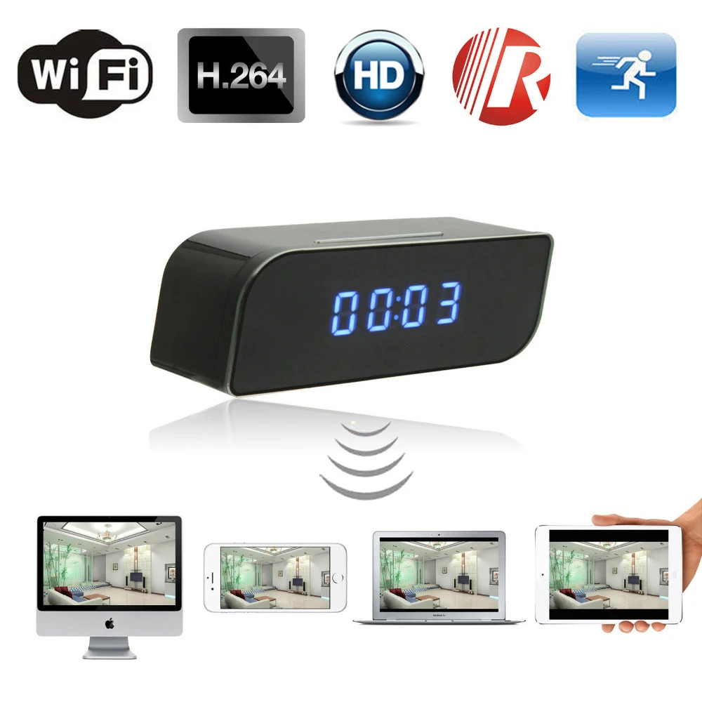 

Secret Video Micro Small Table Clock With Mini Camera Cam Wifi Motion Sensor Night Vision HD 1080p Wi-Fi IP Miniature Camcorder