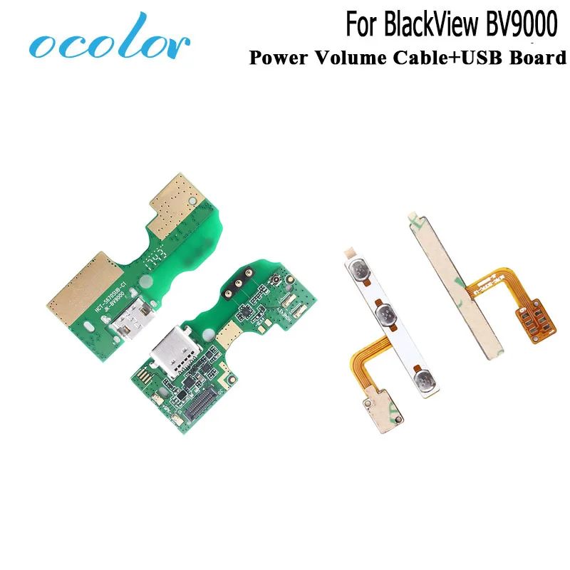 

ocolor For BlackView BV9000 USB Board Side Button Flex Cable Power + Volume button Flex Cable Assembly For BlackView BV9000