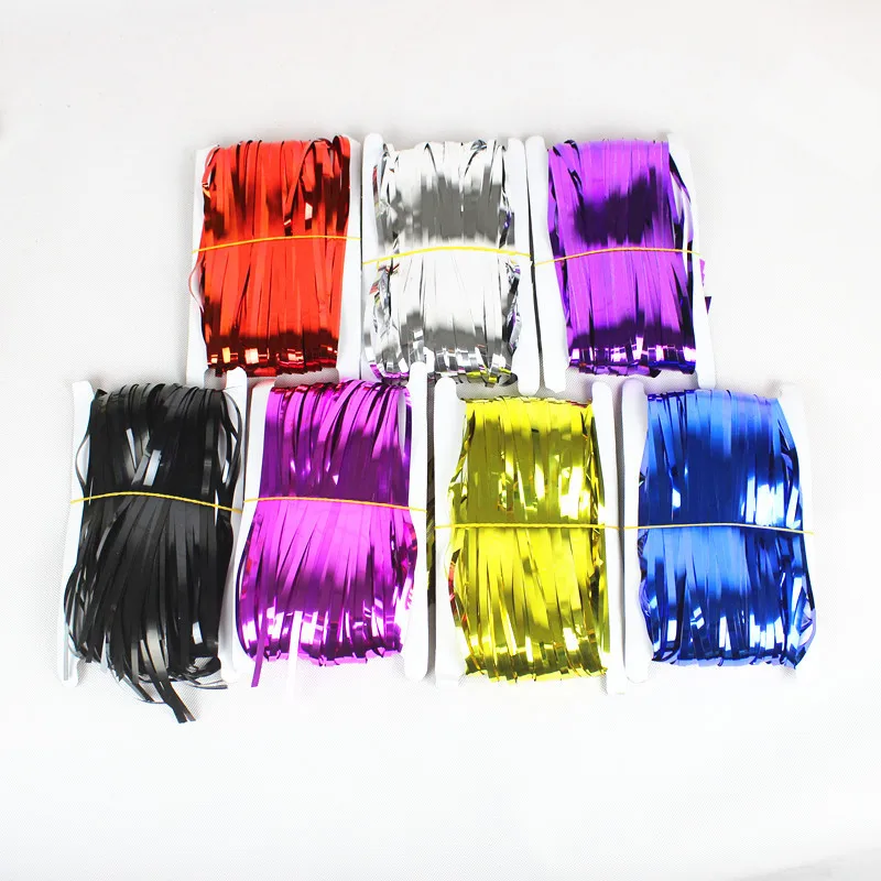 

Metallic Foil Tinsel Fringe Curtain Wedding Party Decoration Baby Shower Birthday Decor Stage Backdrop Photo Props 100*200cm